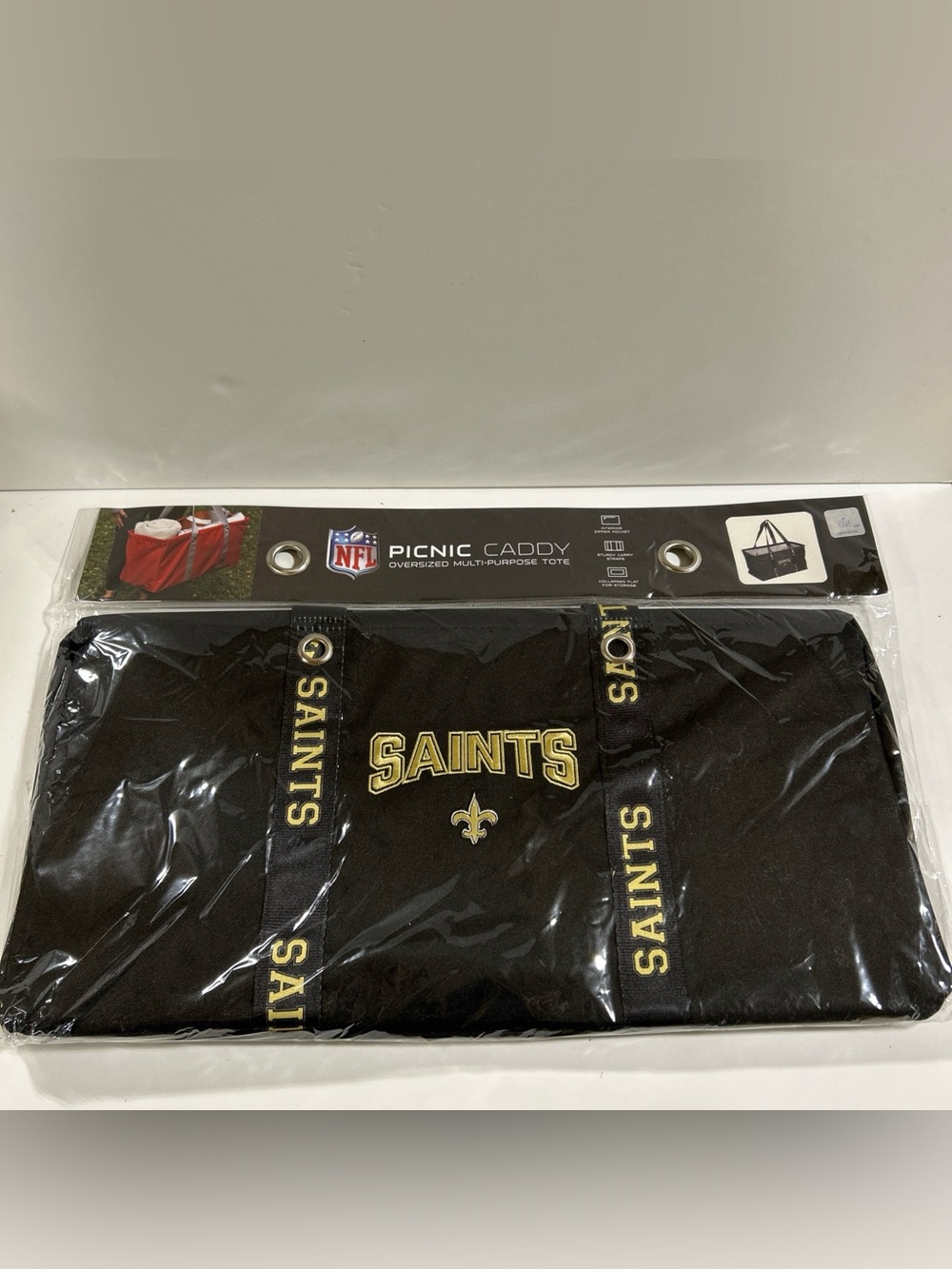 New! NFL New Orlean Saints Oversized Crosshatch Picnic Caddy Bag